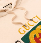 Gucci - Printed Loopback Cotton-Jersey Hoodie - Cream