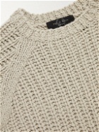 Rag & Bone - Logo-Embroidered Ribbed-Knit Sweater - Gray