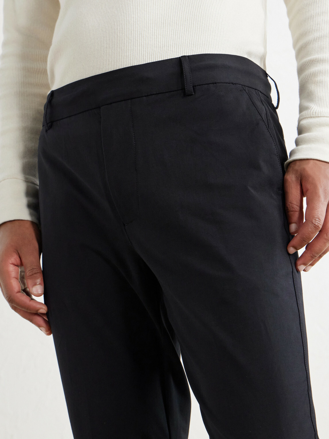 James Perse - Slim-Fit Stretch Cotton-Blend Trousers - Black