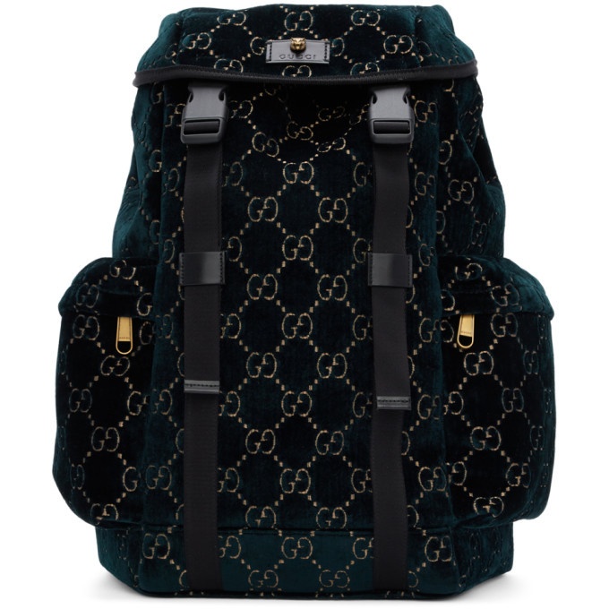 Photo: Gucci Blue Velvet Medium GG Backpack