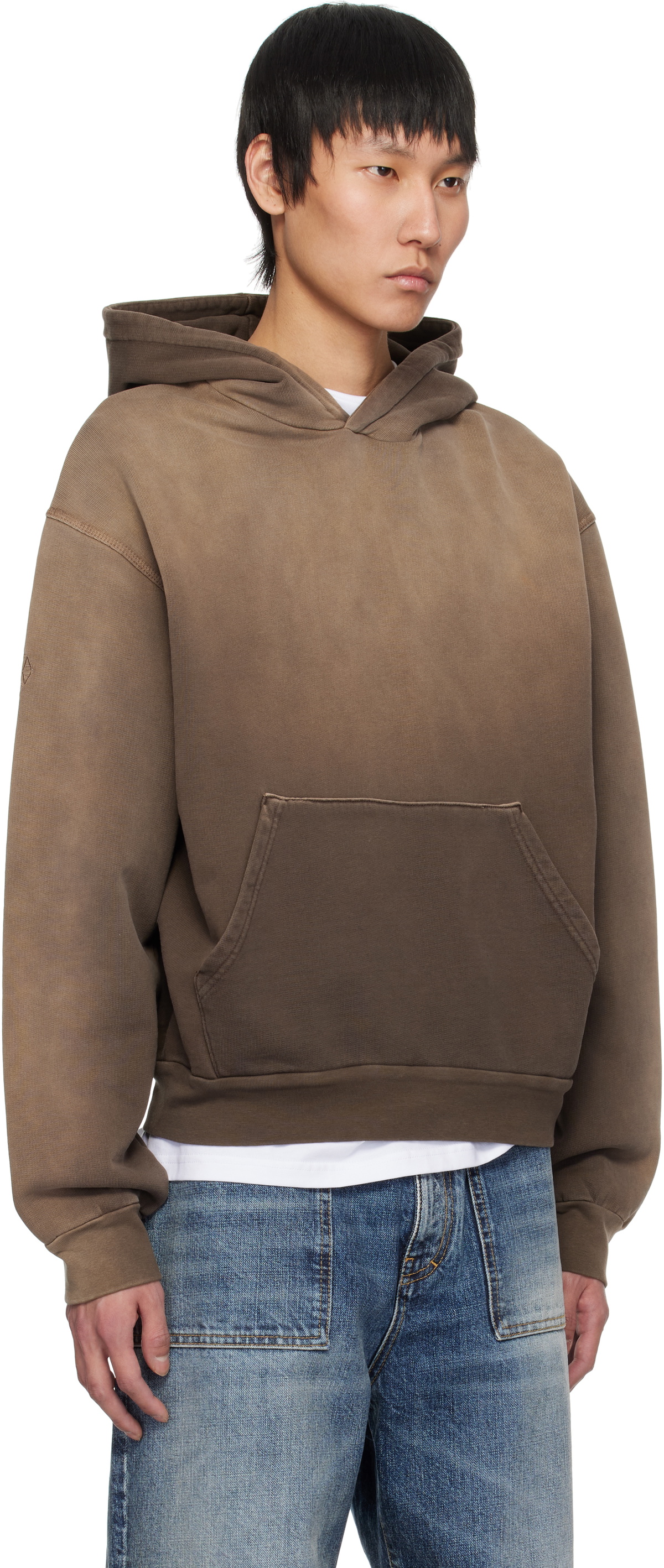 【1017 ALYX 9SM】Men's Garment Dye Boxy Hoodie Washed Brown 1017 ALYX 9SM Brown Garment Dye Boxy Hoodie 1017 ALYX 9SM