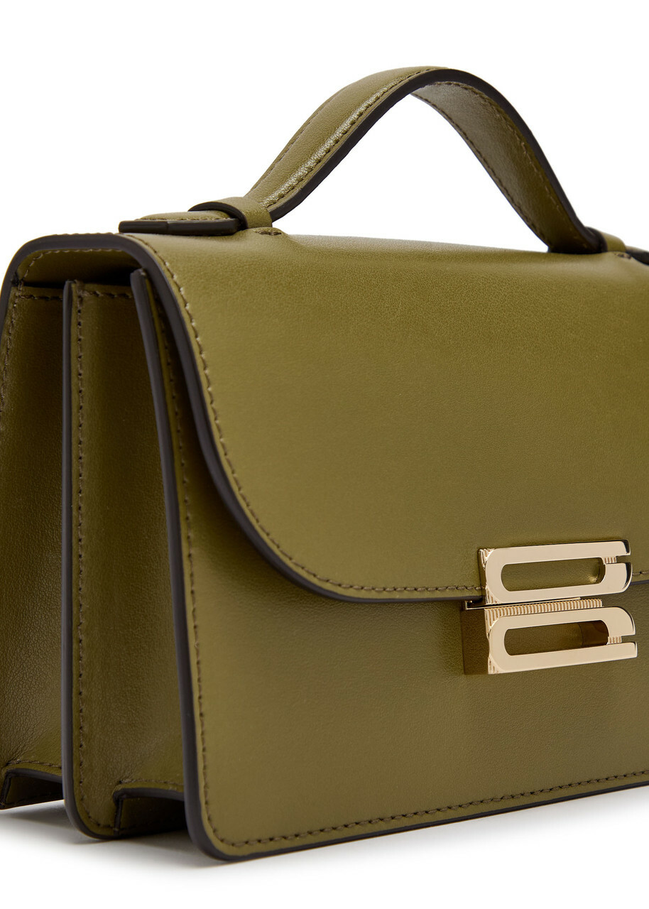 Victoria Beckham Dorian Mini Grained-leather top Handle bag - Green - One Size