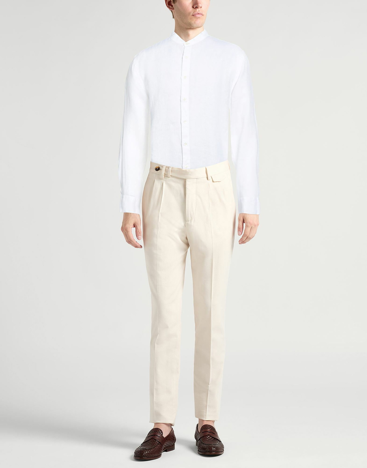 120% Lino Mens Shirt in White