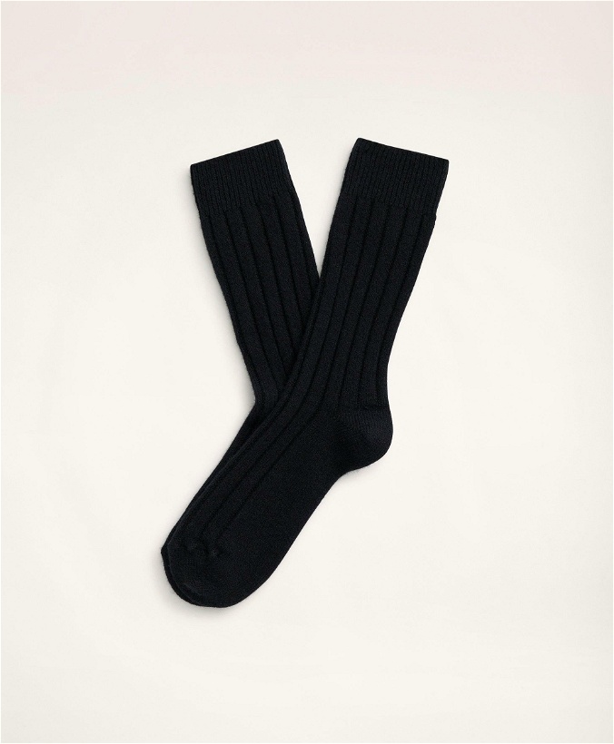 Photo: Brooks Brothers Women's Cashmere Blend Ribbed Socks | Black