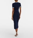 Self-Portrait Bow-detail pointelle cotton-blend midi dress