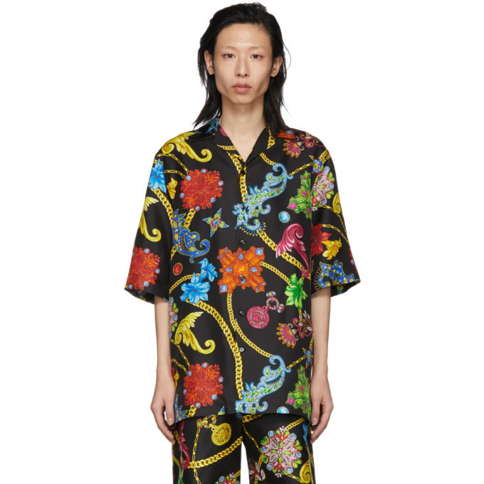 Photo: Versace Multicolor Silk Floral Shirt