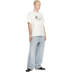 Burberry White Check Knight Stamp Cotton T-shirt