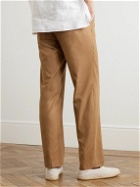 Oliver Spencer - Claremont Straight-Leg Pleated Modal and Cotton-Blend Suit Trousers - Brown
