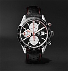 TAG Heuer - Carrera Automatic Chronograph 41mm Steel and Leather Watch - Black