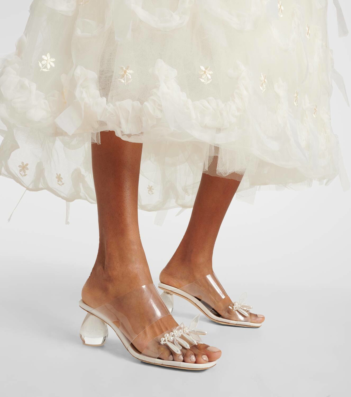 24PF new/Simone Rocha フェイクパールPVCミュール Mule White Simone Rocha Faux pearl PVC mules Simone Rocha