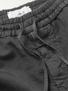 Mr P. - Straight-Leg Cotton and Linen-Blend Drawstring Shorts - Gray