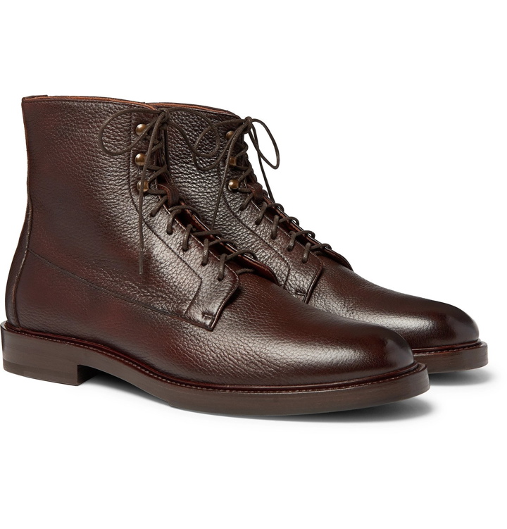 Photo: Brunello Cucinelli - Full-Grain Leather Boots - Brown