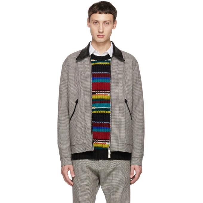Photo: Dsquared2 Multicolor Houndstooth Zip Jacket