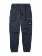 Stone Island - Tapered Cotton-Blend Trousers - Blue