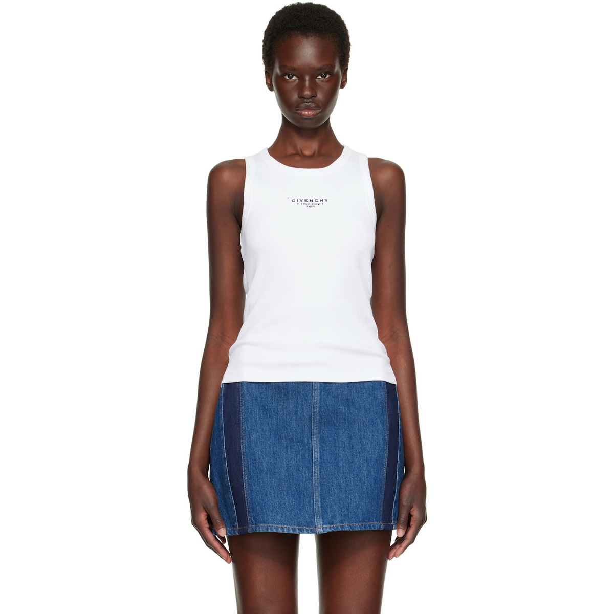 Givenchy White Slim Fit 'Givenchy Stamp' Print Tank Top