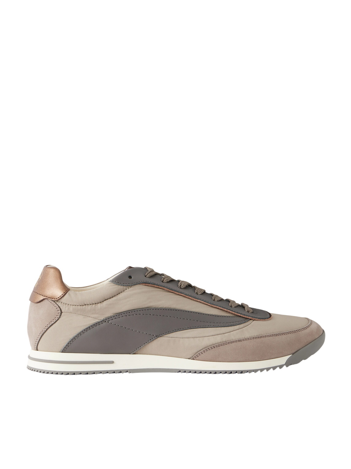 Brunello Cucinelli - Olimpo Textured-Leather and Suede Sneakers