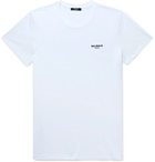 BALMAIN - Logo-Flocked Cotton-Jersey T-Shirt - White