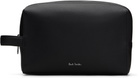 Paul Smith Black Straw-Grain Embossed Leather Wash Pouch