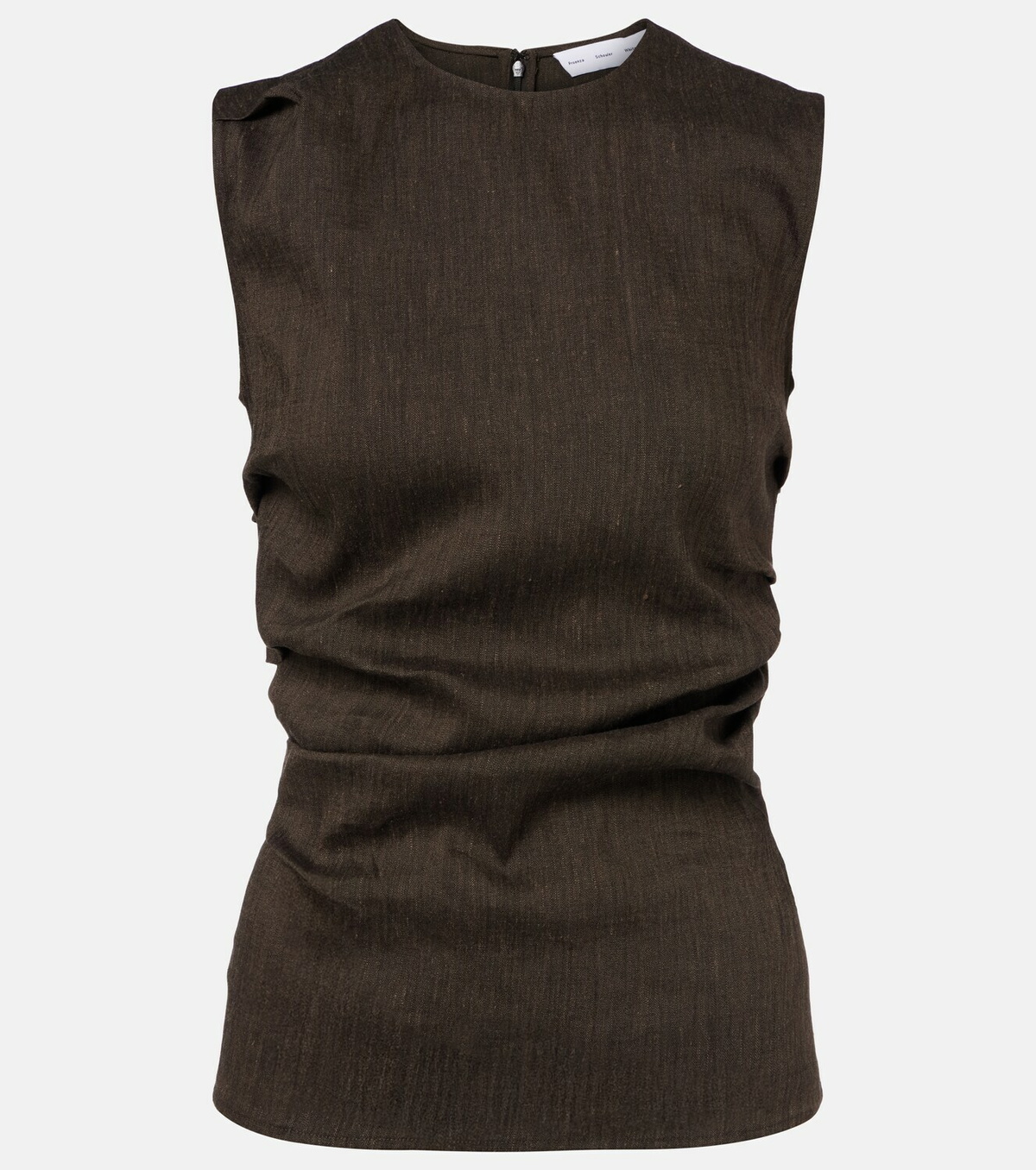 Proenza Schouler Anoushka draped linen-blend slub top