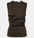Proenza Schouler Anoushka draped linen-blend slub top