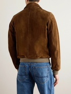 Drake's - A2 Suede Bomber Jacket - Brown