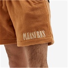 Pleasures Men's Equator Fleece Shorts in Camel