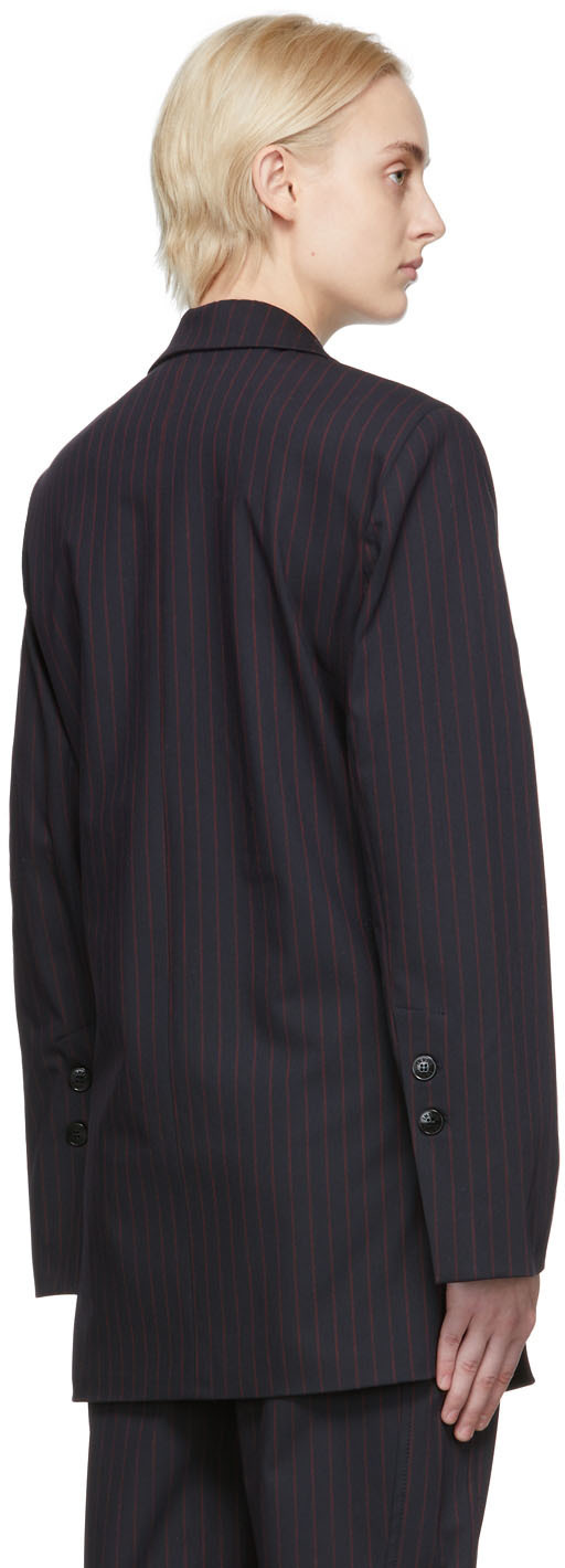 GANNI Navy & Red Stripe Blazer GANNI
