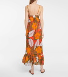 Lee Mathews Oleander floral ramie maxi dress