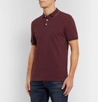 Brunello Cucinelli - Slim-Fit Contrast-Tipped Cotton-Piqué Polo Shirt - Burgundy