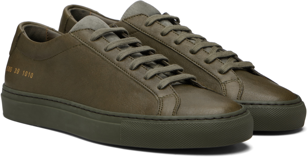 Common Projects Khaki Achilles Premium Sneakers