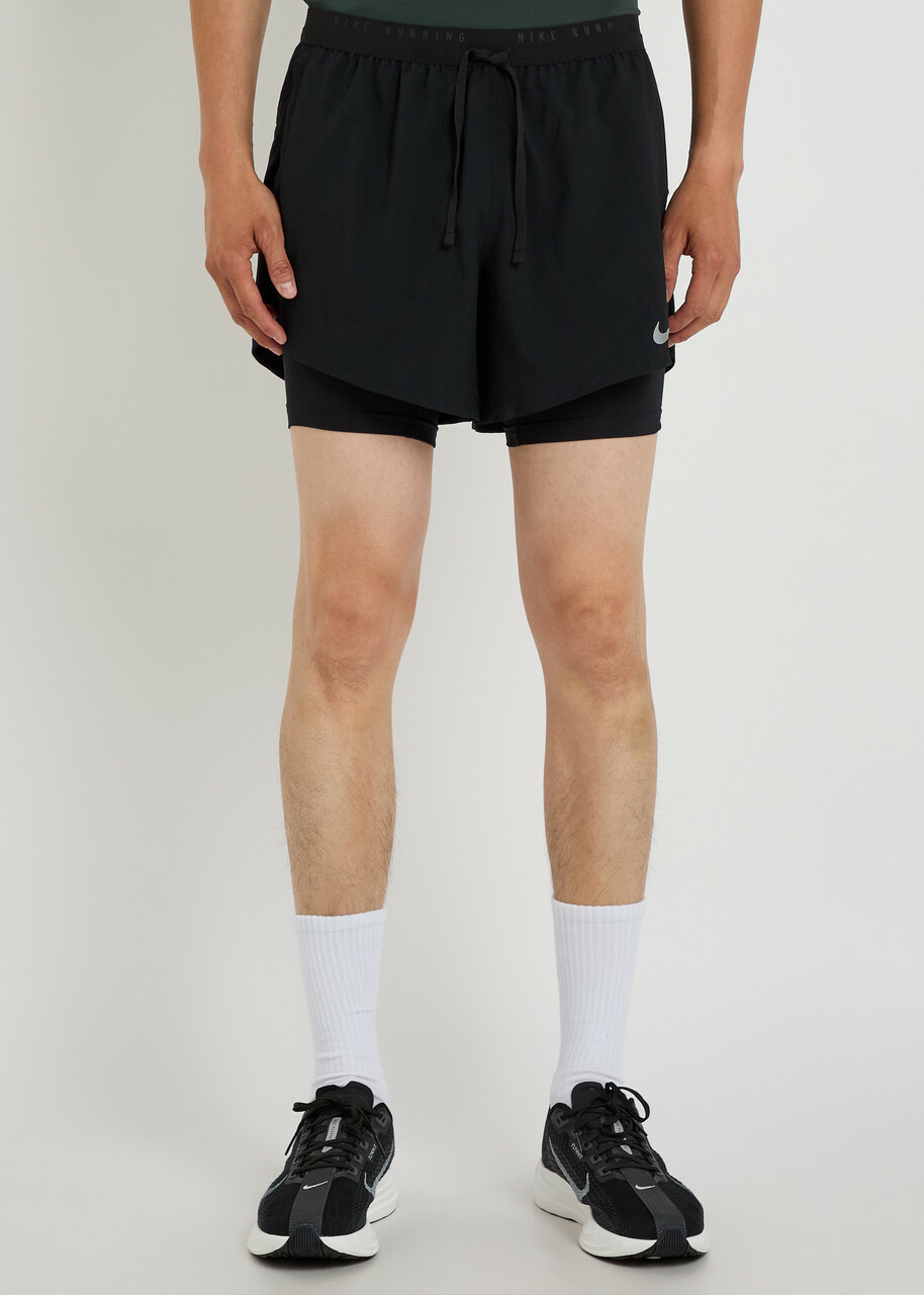Nike Stride Dri-fit 5" Hybrid Running Shorts Black