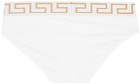 Versace Underwear Two-Pack White Greca Border Briefs