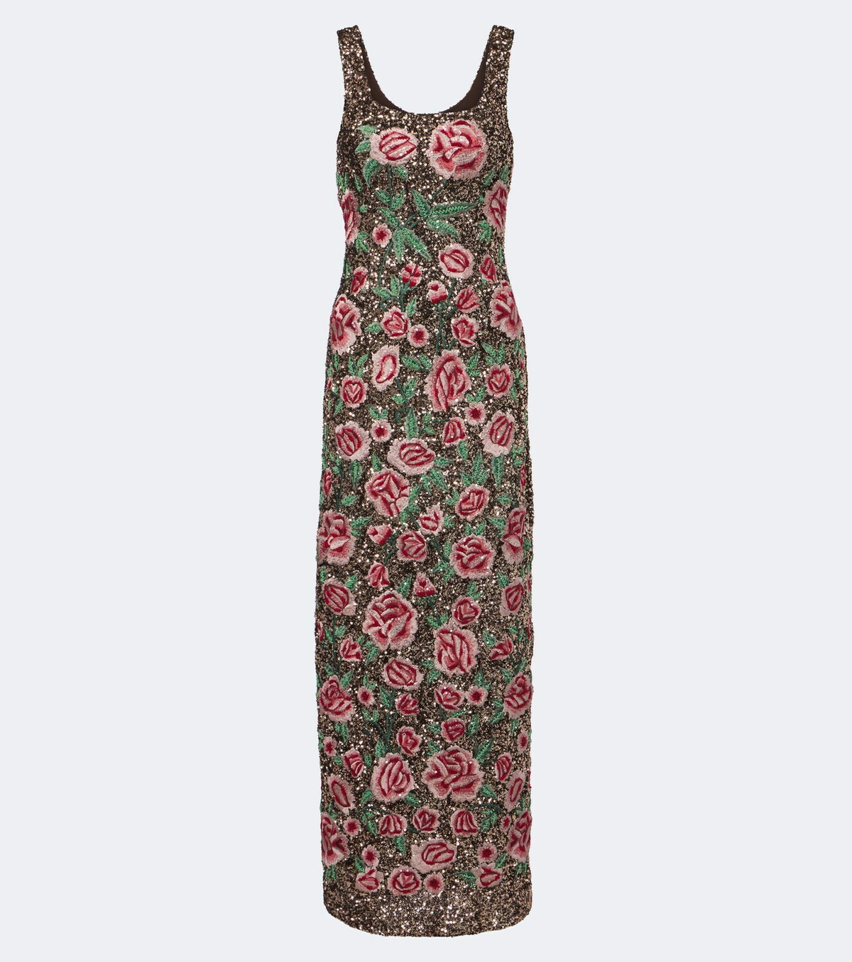 Là Fuori Antique Bloom sequined gown