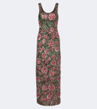 Là Fuori Antique Bloom sequined gown