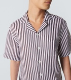 Fedeli Striped linen bowling shirt