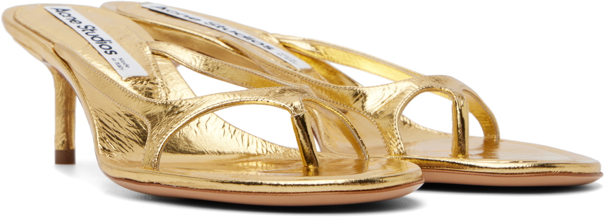 Acne Studios Gold Kitten Heeled Sandals