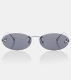 Fendi Fendi First Crystal oval sunglasses