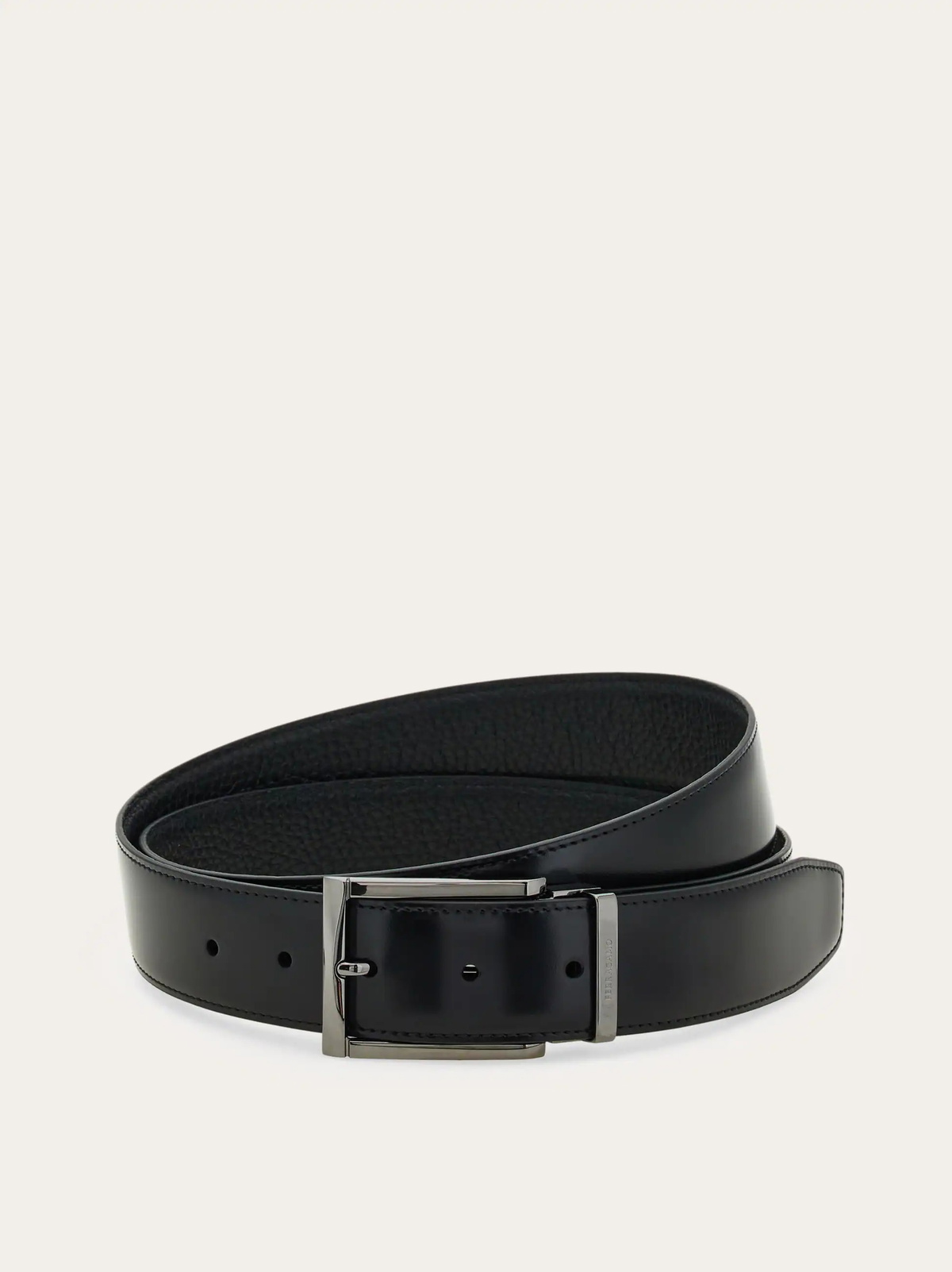 Ferragamo Mens Reversible and adjustable belt in Black