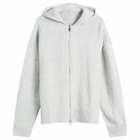 MKI Men's Mohair Blend Knit Zip Hoodie in Light Grey