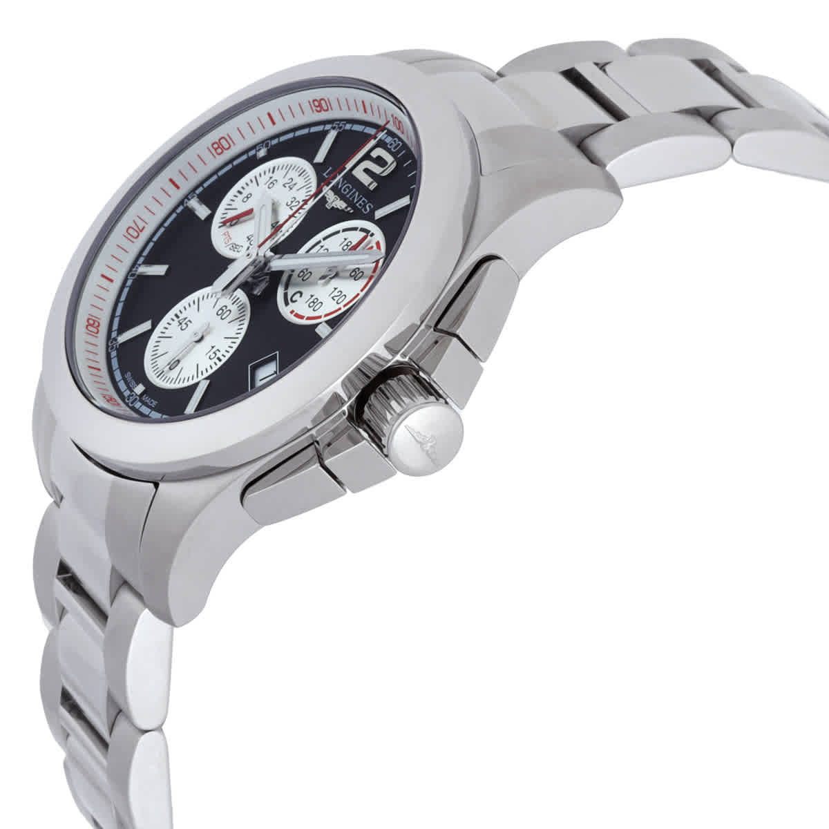 Longines Conquest Chronograph Quartz Black Dial Mens Watch L3.701.4.56.6