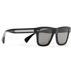 Berluti - Oliver Peoples Galleria Square-Frame Silver-Tone and Acetate Polarised Sunglasses - Men - Black