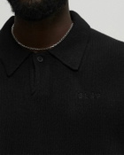 ØLÅF OVERSIZED KNITTED POLO Black Mens Pullover