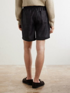 Saman Amel - Straight-Leg Silk Shorts - Black