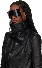 Rick Owens Black Temple Shield Sunglasses
