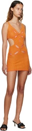 Danielle Guizio SSENSE Exclusive Orange Minidress
