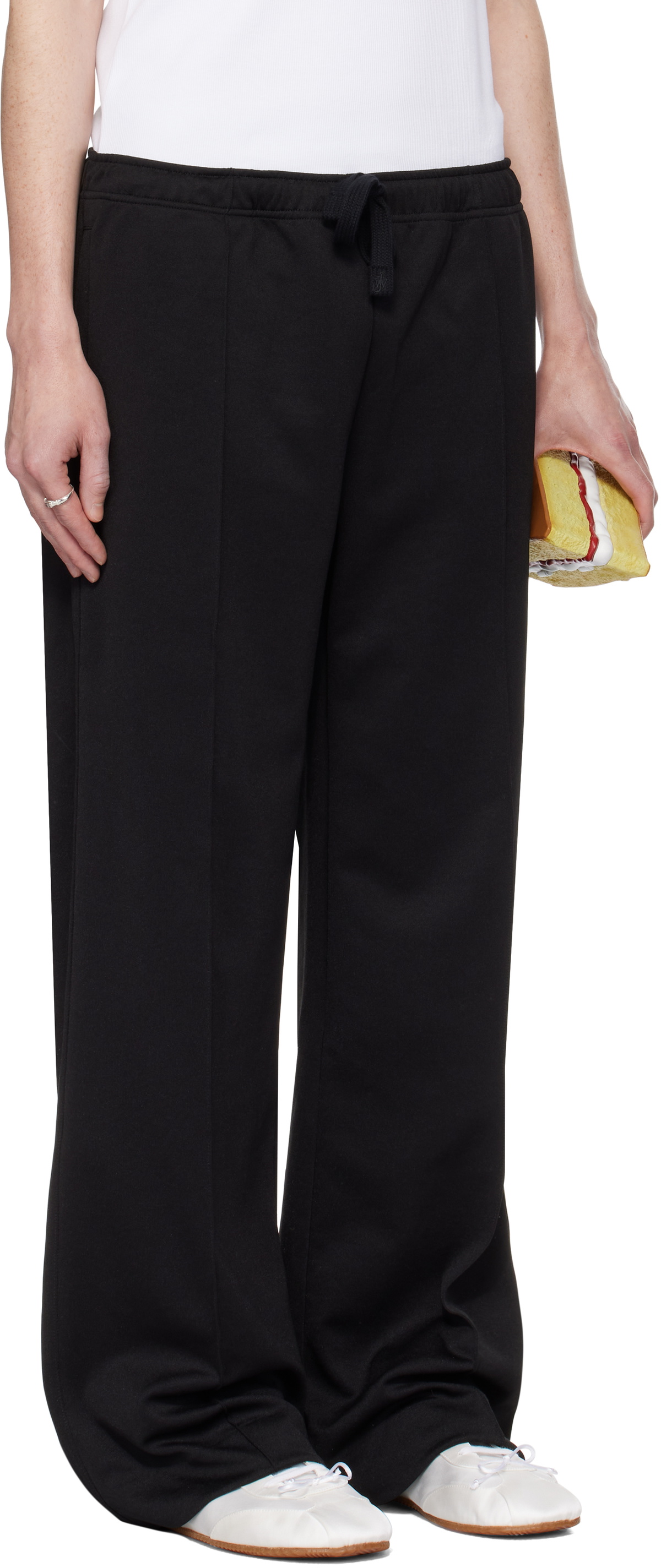 JW Anderson Black Pintuck Track Pants JW Anderson