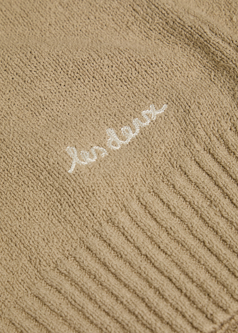 Les Deux Brad Logo-embroidered Cotton-blend Jumper Beige