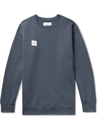 WTAPS - Home Base Logo-Appliquéd Fleece-Back Cotton-Blend Jersey Sweatshirt - Blue - S