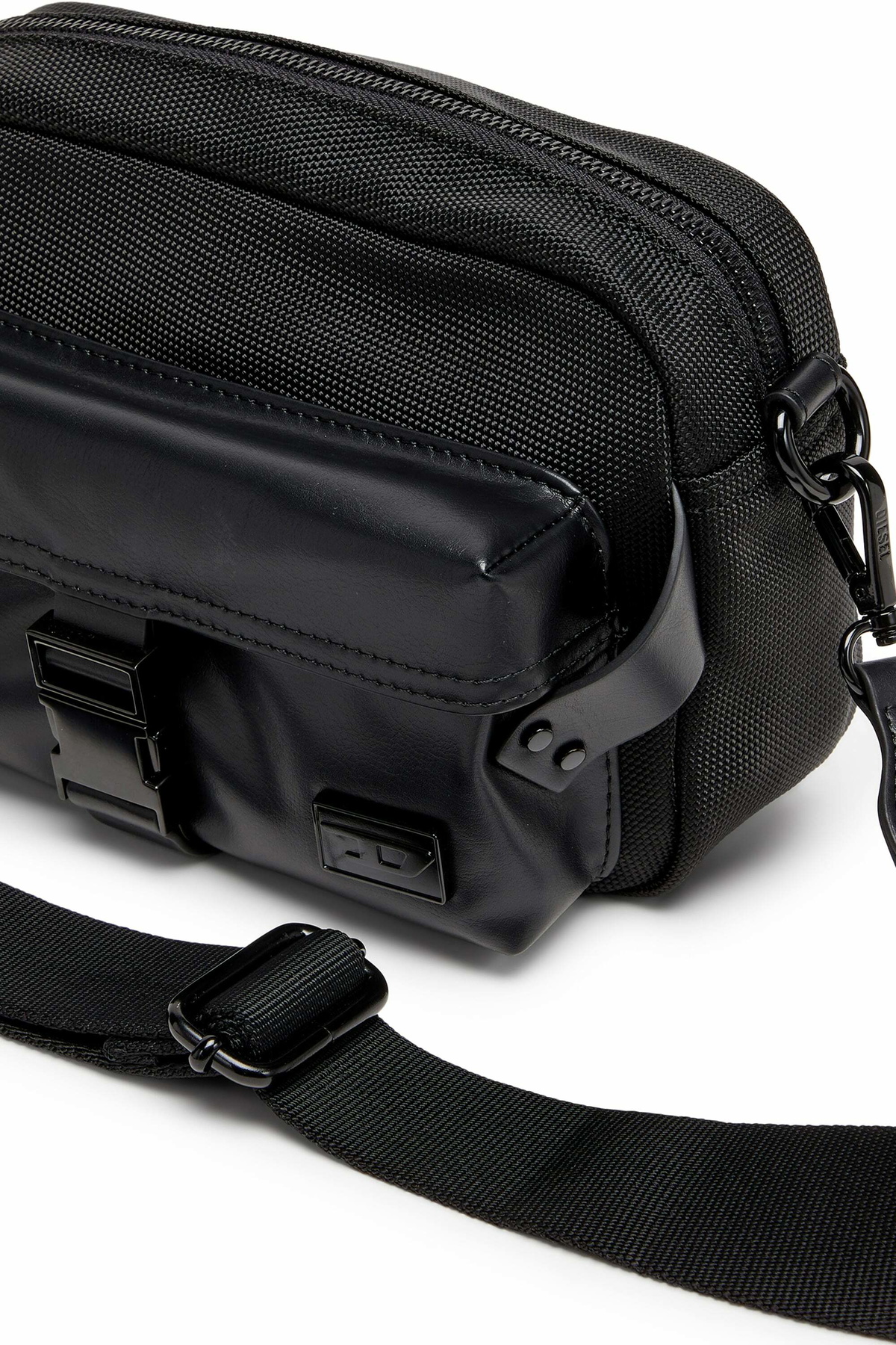 Diesel Multi-Pkts - Crossbody bag in nylon with flap pocket - Crossbody Bags - Unisex - Black