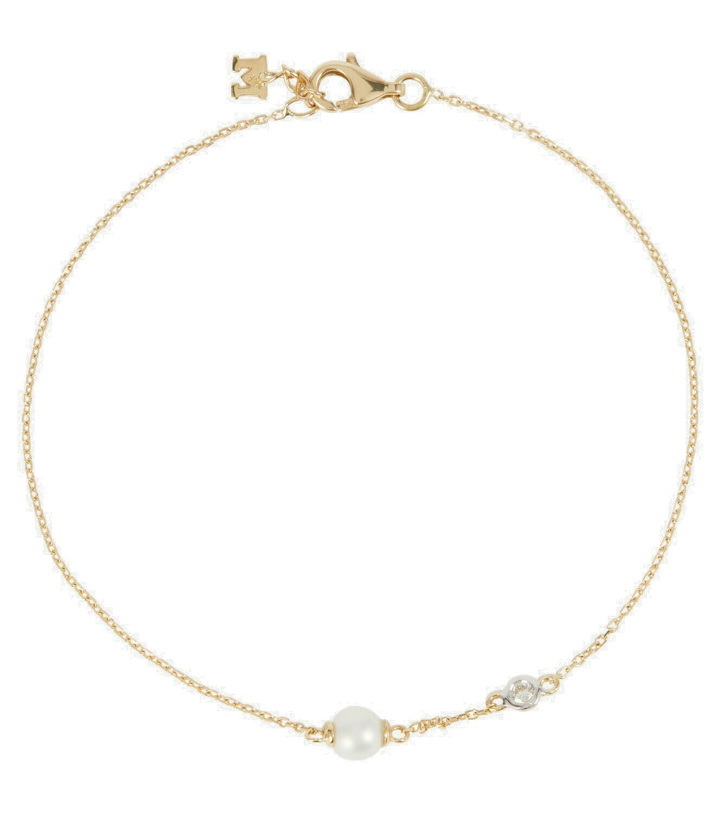 Photo: Mateo - 14kt gold chain bracelet with diamonds and pearls